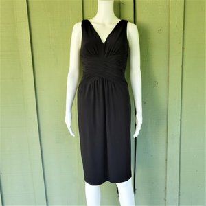 JONES NEW YORK Black Slinky Ruched Dress 6 Cocktail